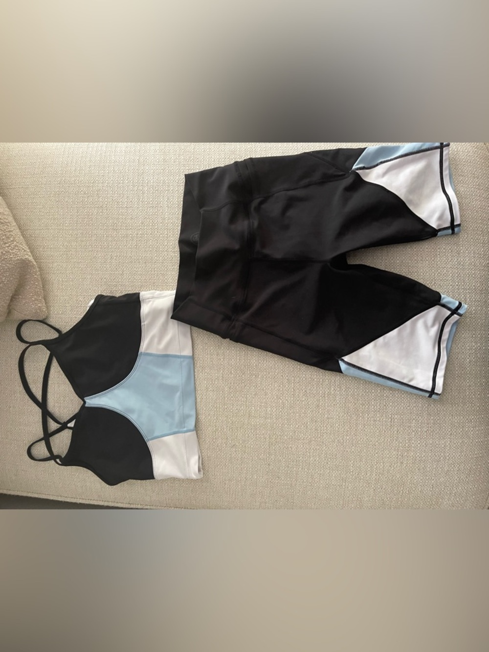 Black and Light Blue Athletic Set - Colorblock Sportswear